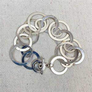 Chicos Silver Circle Link Bracelet